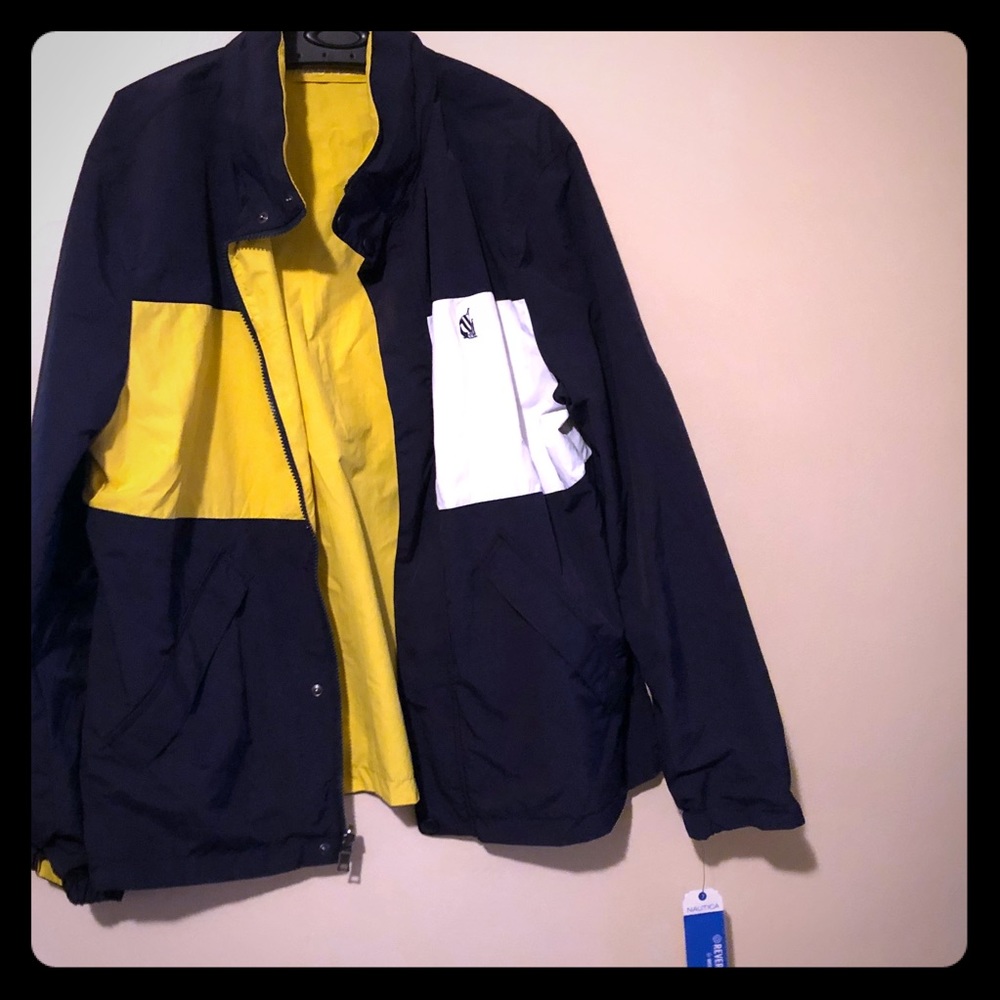 Men’s black and yellow reversible Nautica jacket